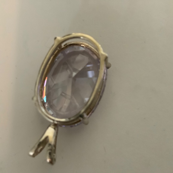 Lavender Glass Stone Pendant AMAZING! 1.5” 1” - Picture 4 of 7